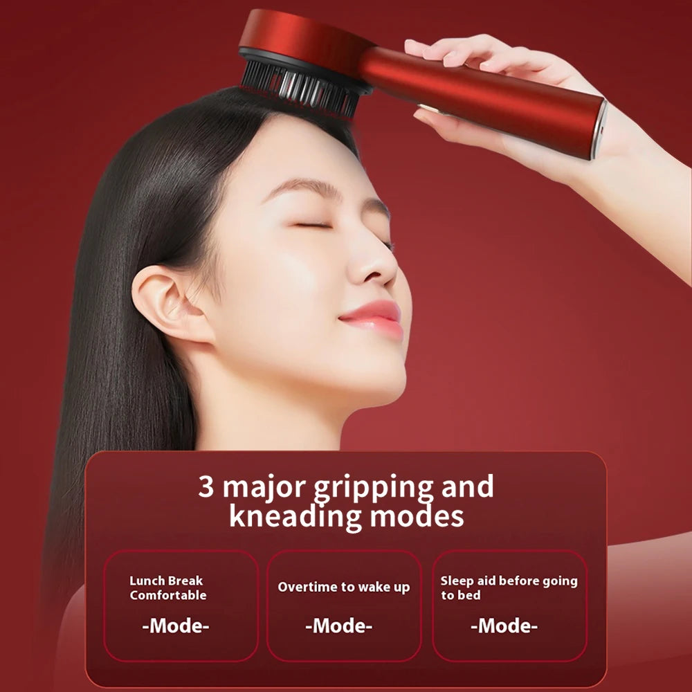 Electric Hair Regrowth Brush with Infrared Light Acupoint Scalp Massage Anti Hair Loss Liquid Oil Applicator Hair Care