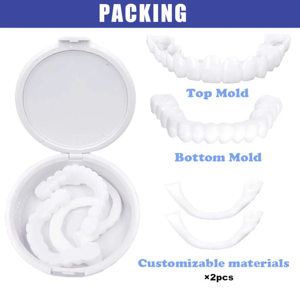 4-6 Pairs Upper&Lower Jaw Denture Dentures Teeth Denture Care Comfort Protect Your Teeth Perfect False Teeth for Men and Women