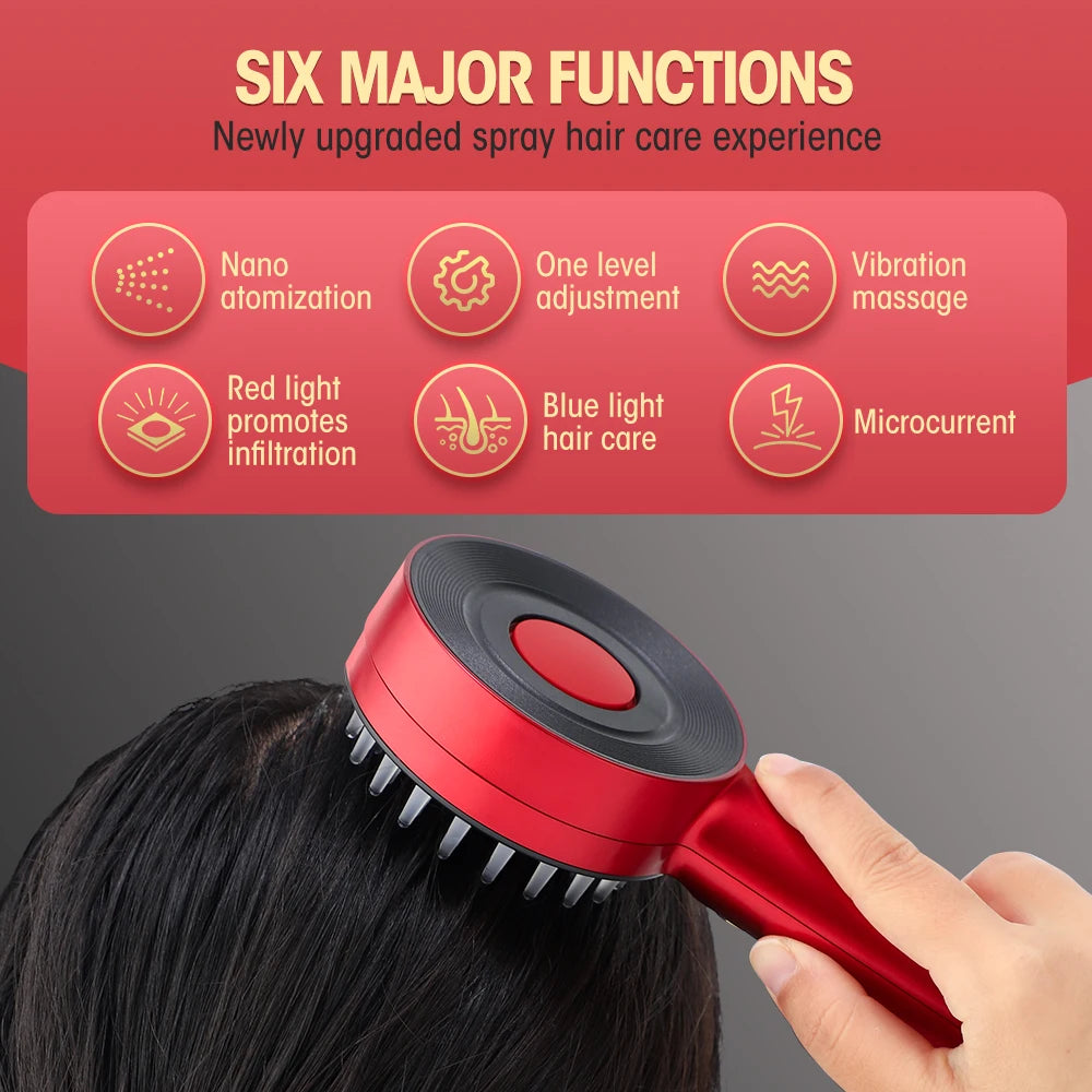 Electric Hair Regrowth Brush with Infrared Light Acupoint Scalp Massage Anti Hair Loss Liquid Oil Applicator Hair Care