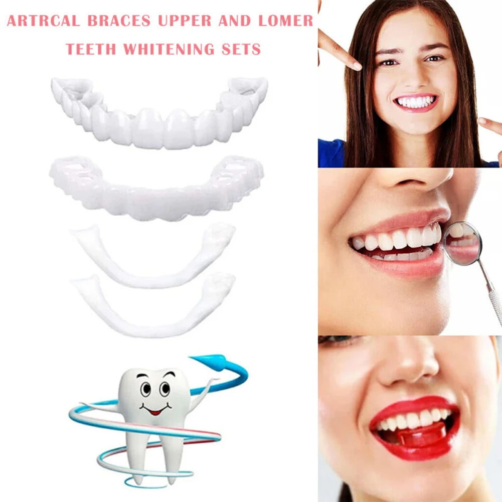 4-6 Pairs Upper&Lower Jaw Denture Dentures Teeth Denture Care Comfort Protect Your Teeth Perfect False Teeth for Men and Women