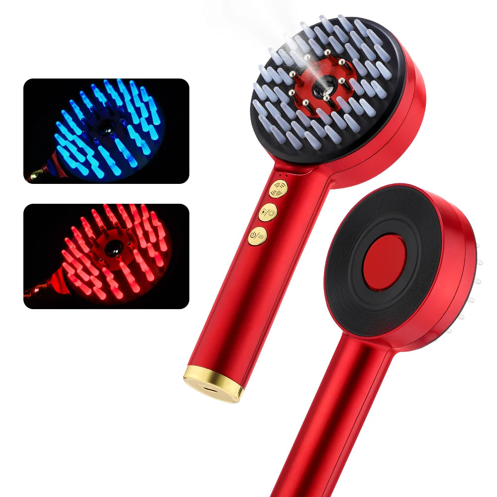 Electric Hair Regrowth Brush with Infrared Light Acupoint Scalp Massage Anti Hair Loss Liquid Oil Applicator Hair Care