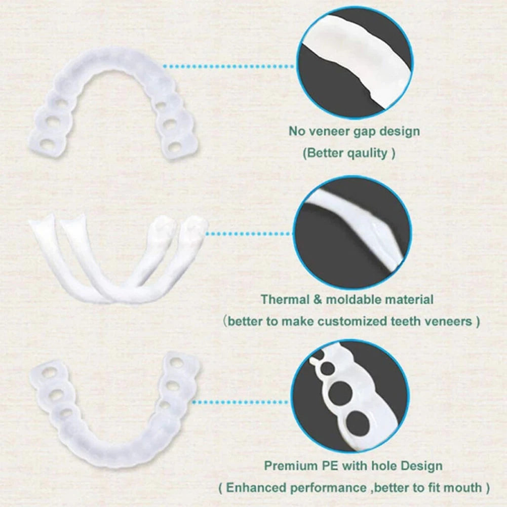 4-6 Pairs Upper&Lower Jaw Denture Dentures Teeth Denture Care Comfort Protect Your Teeth Perfect False Teeth for Men and Women
