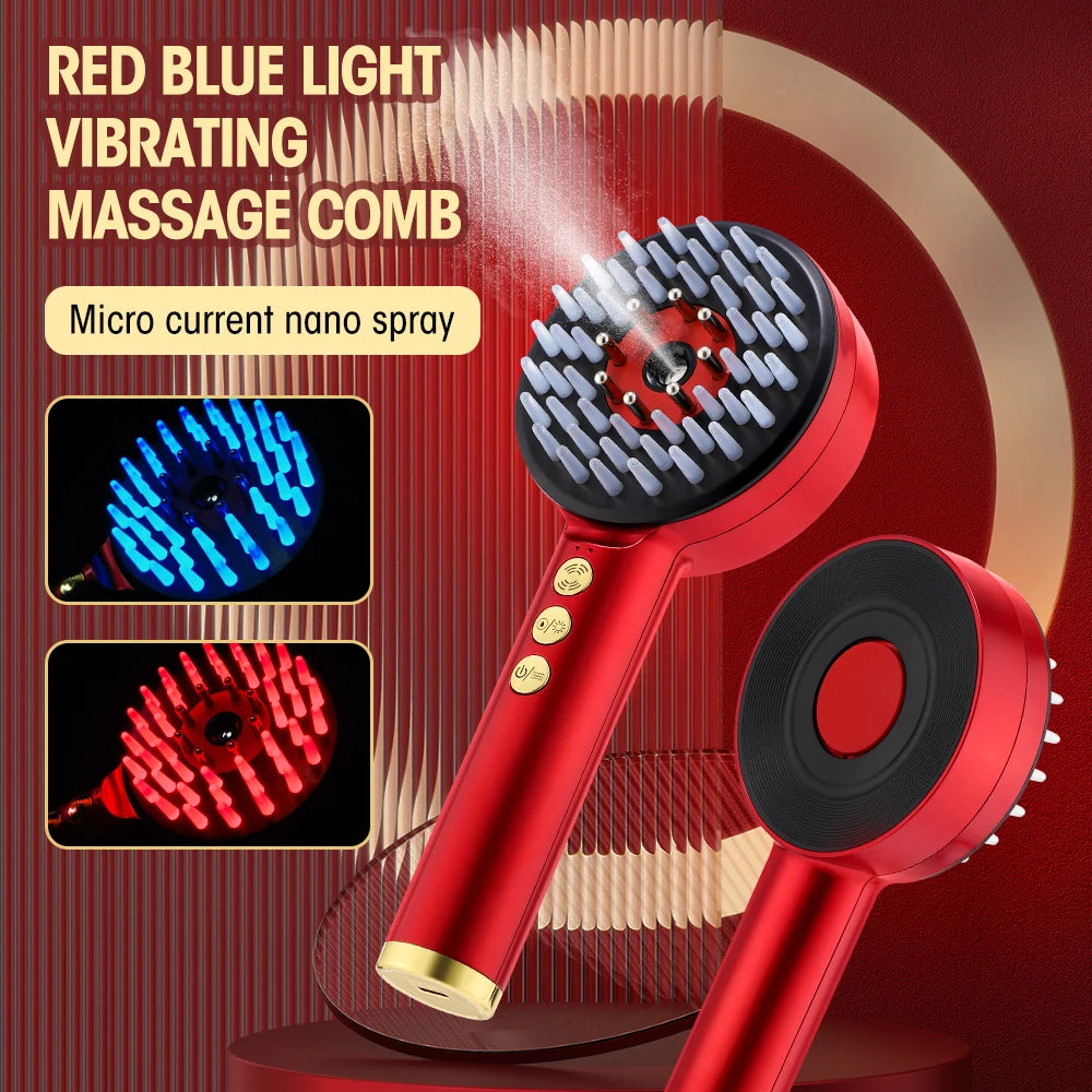 Electric Hair Regrowth Brush with Infrared Light Acupoint Scalp Massage Anti Hair Loss Liquid Oil Applicator Hair Care