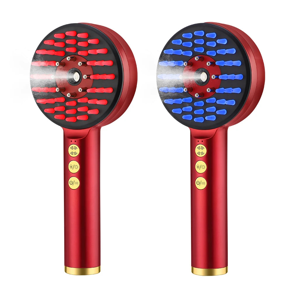 Electric Hair Regrowth Brush with Infrared Light Acupoint Scalp Massage Anti Hair Loss Liquid Oil Applicator Hair Care