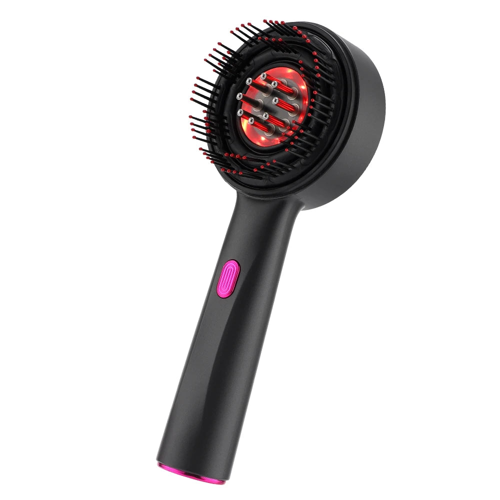 Electric Hair Regrowth Brush with Infrared Light Acupoint Scalp Massage Anti Hair Loss Liquid Oil Applicator Hair Care