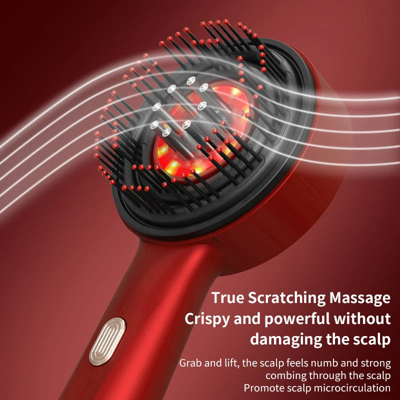 Electric Hair Regrowth Brush with Infrared Light Acupoint Scalp Massage Anti Hair Loss Liquid Oil Applicator Hair Care