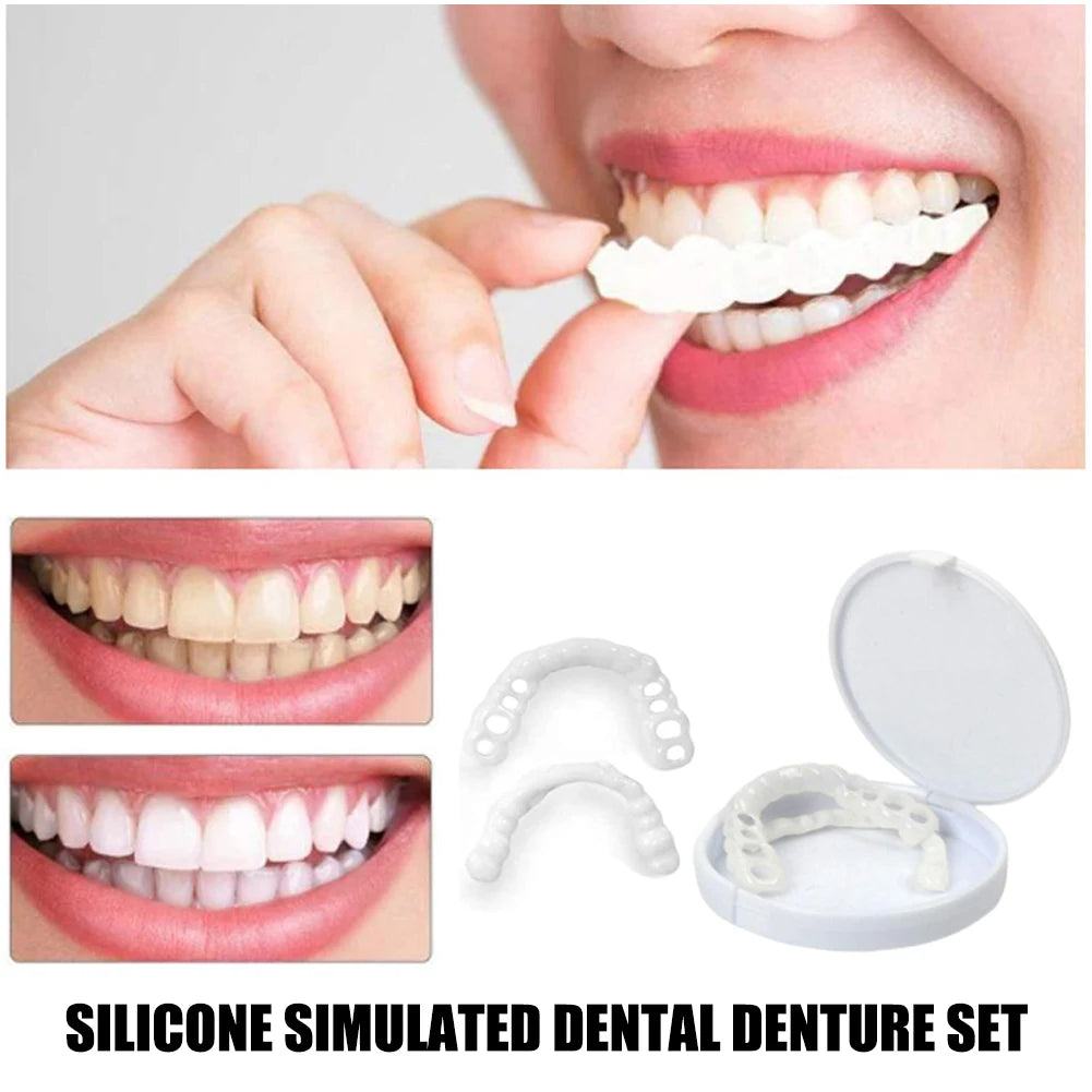 4-6 Pairs Upper&Lower Jaw Denture Dentures Teeth Denture Care Comfort Protect Your Teeth Perfect False Teeth for Men and Women