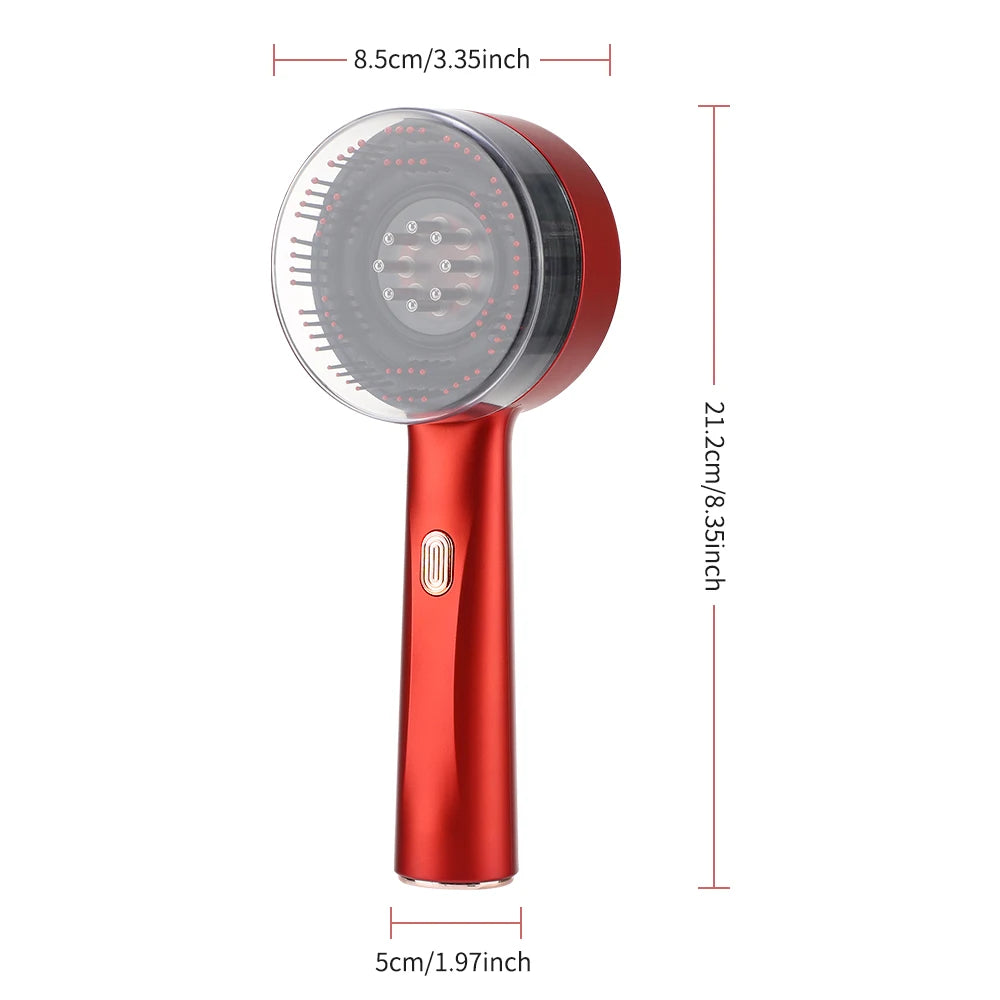 Electric Hair Regrowth Brush with Infrared Light Acupoint Scalp Massage Anti Hair Loss Liquid Oil Applicator Hair Care